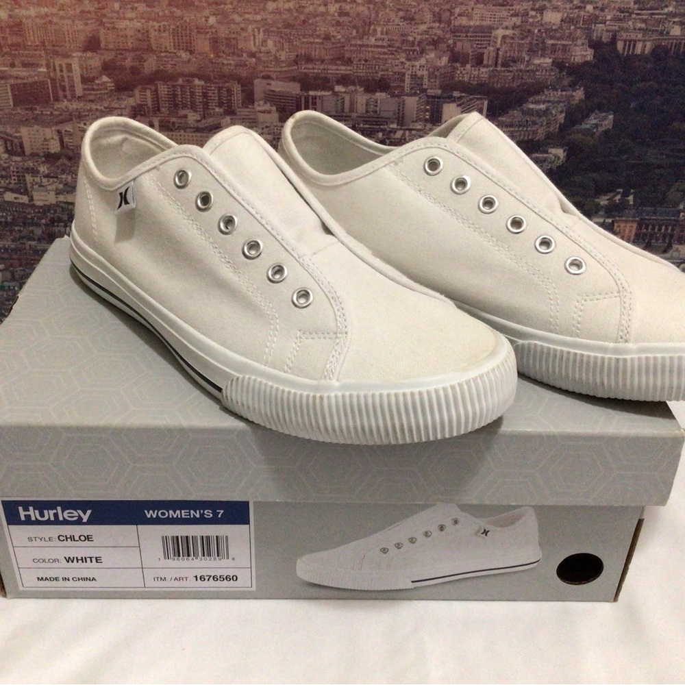 Hurley Classic White Canvas Sneakers